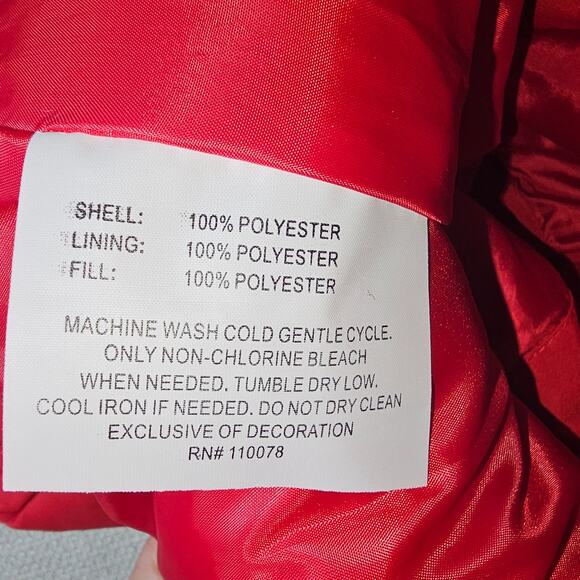 US Polo Assn Men's Red Puffer Vest Y2K Zip Up Men's Size Small PTP 22 Length26 - Picture 7 of 9